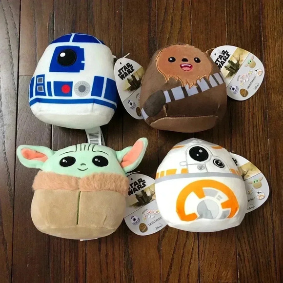 Squishmallows x Star Wars x4 Bundle: Grogu, R2D2, Chewy, BB8 - BRAND NEW W/TAGS! - Picture 1 of 11